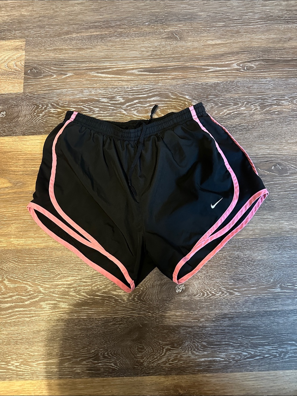 Nike Black Athletic Shorts with Pink Trim